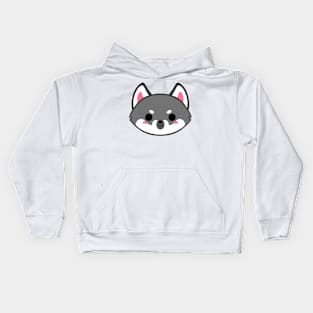 Cute Gray Wolf Kids Hoodie